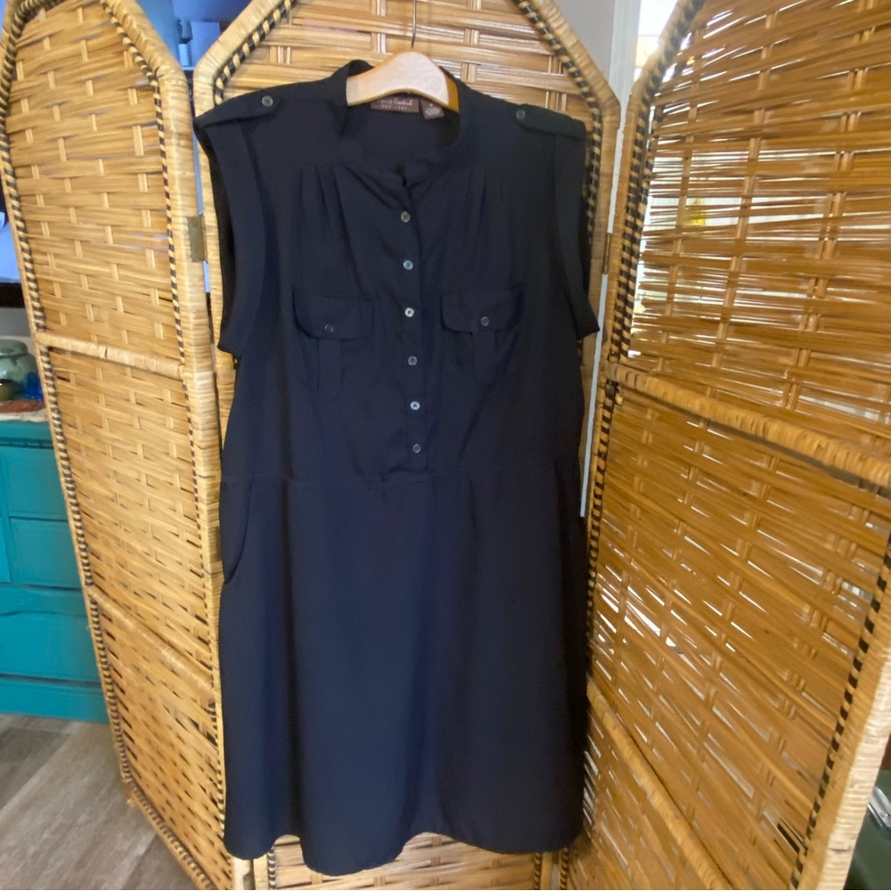Speed Control Black Shirt Dress
